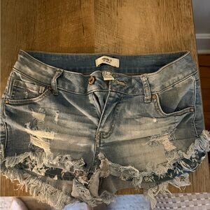Forever 21 Blue Distressed Jean Shorts